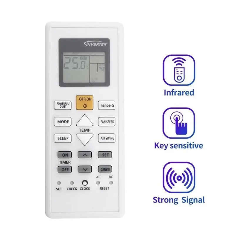 A31T Replacement A75C10600 AC Remote Control for Panasonic Air Conditioner, White ABS Durable Easy Install