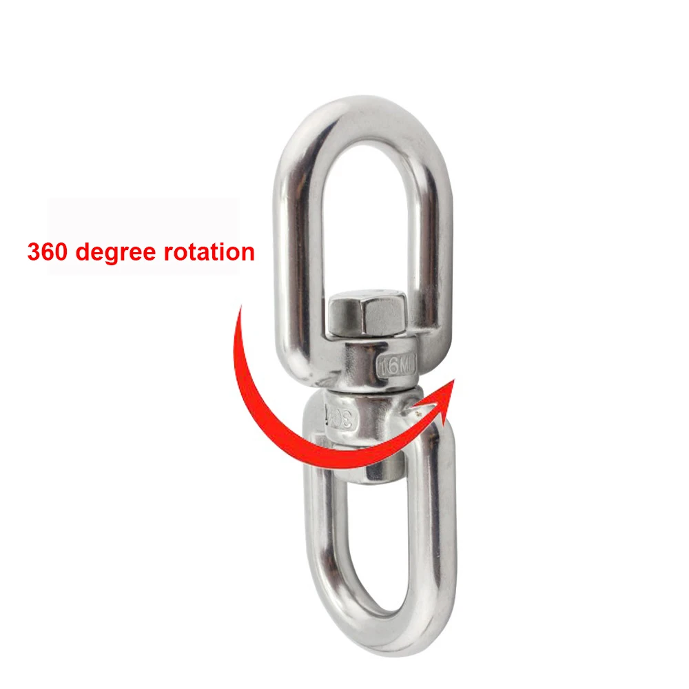 1pcs 304 Stainless Steel Swivel Double Eye Hook Lifting Swivel Ring Swivel Hook M3 - M16 Linking Ring Chain Buckle Dog Chain