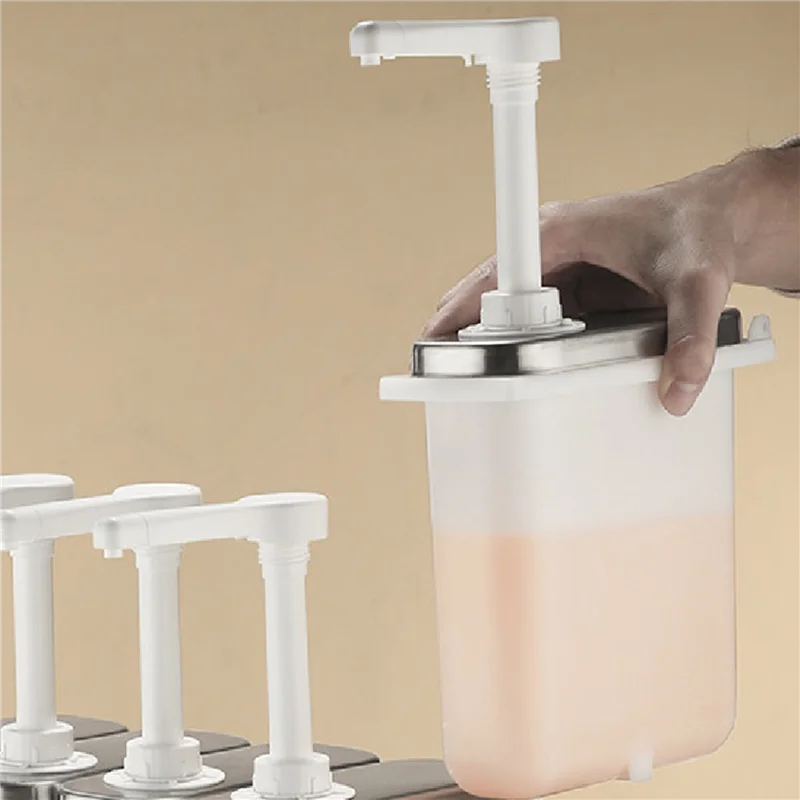 ABKS-3X 1L Sauce Dispenser Pump Stainless Steel Condiment Pump Station Condiment Pump Dispenser Hand Pressure Jam Pump