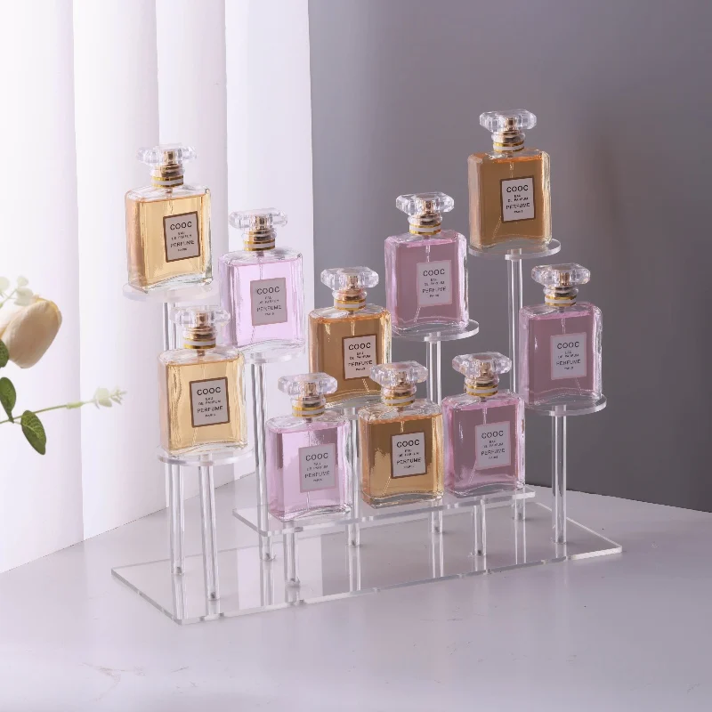 Blind Box Lagerung Display Rack, Acryl Transparent Stufen Lagerung Rack, Blind Box Figur Display Stand, Parfüm Organizer