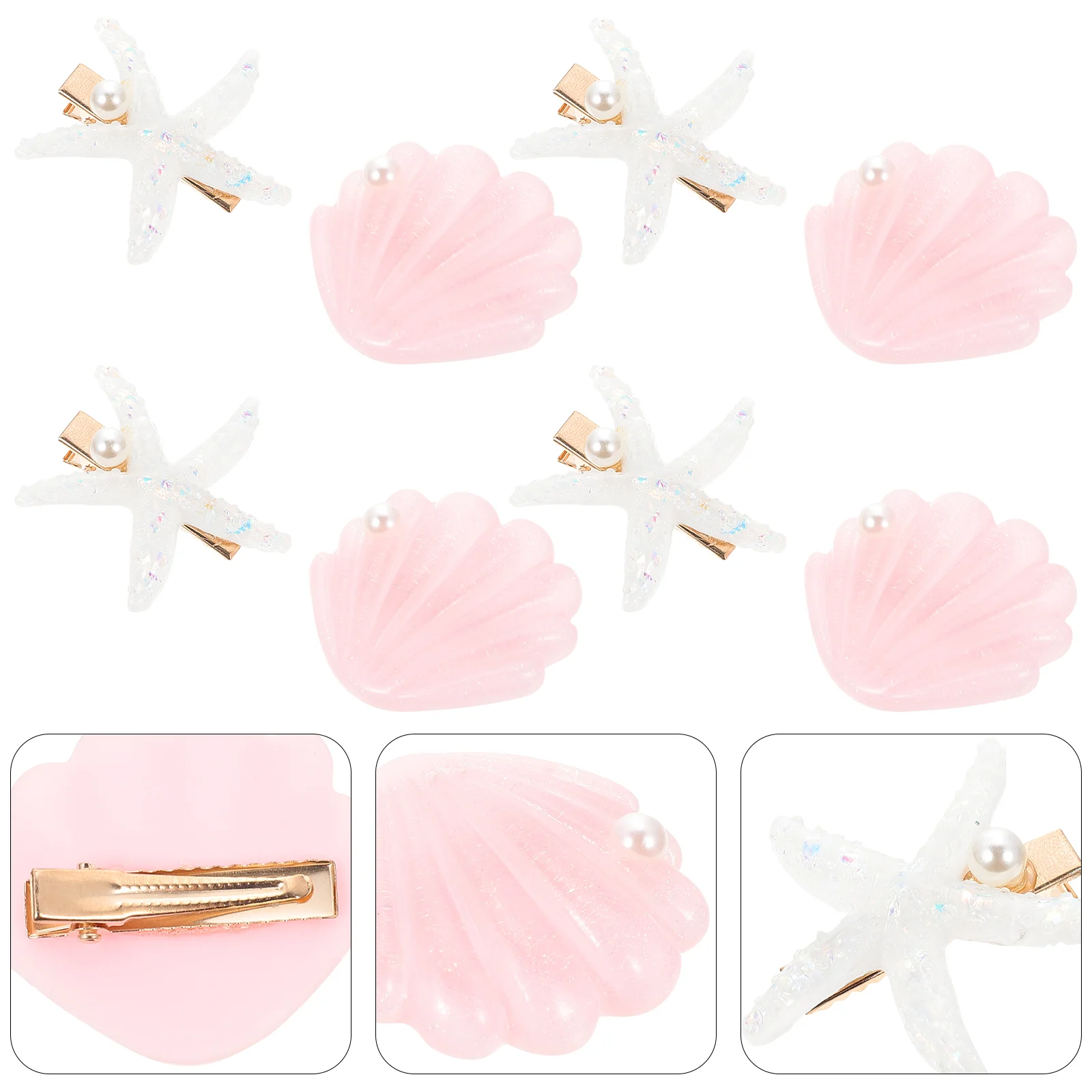 

8 Pcs Ocean Shell Hair Clip Girl Pin Barrettes for Women Plastic Clips