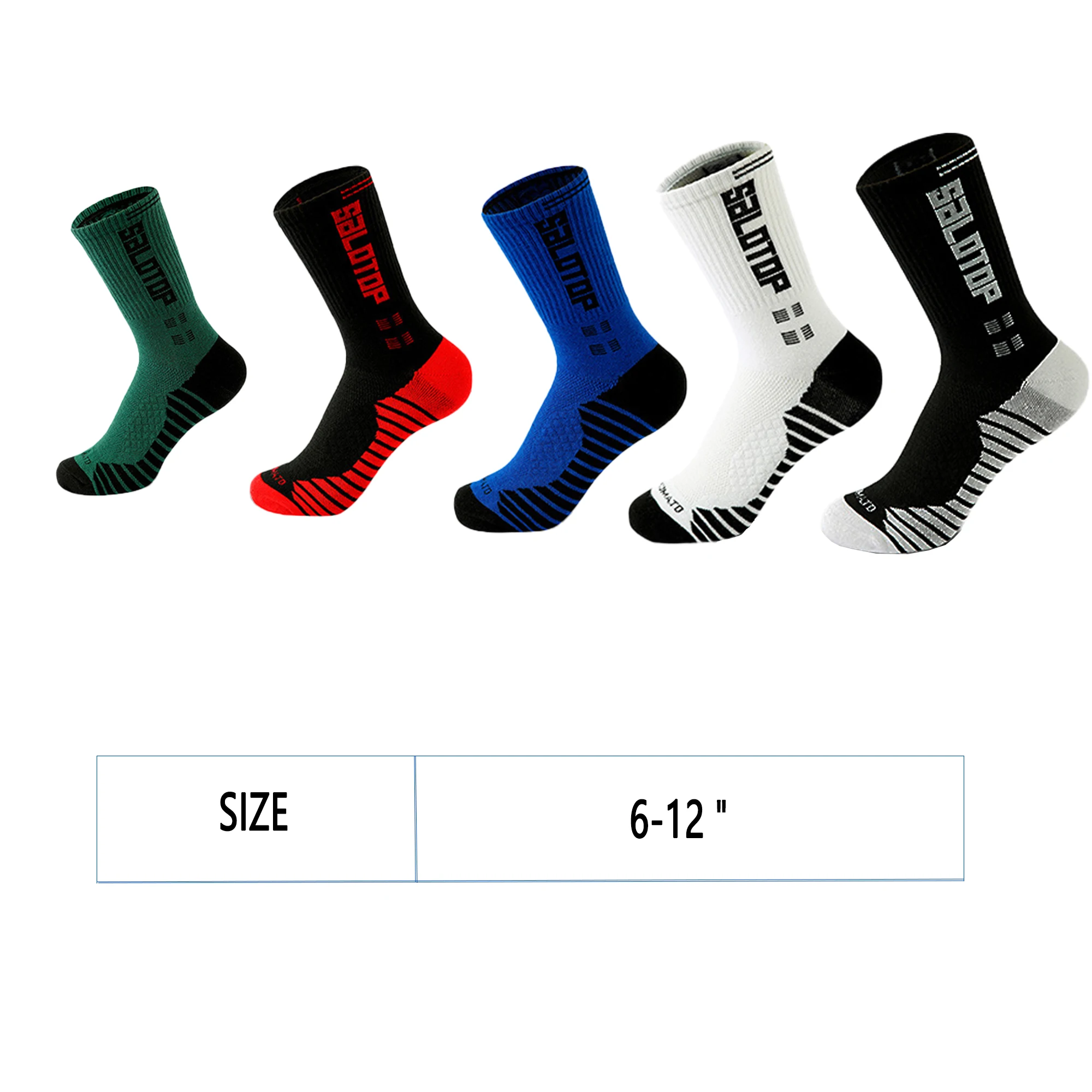 جوارب رياضية للرجال ذات أداء سميك مبطن رياضي متوسط الأنبوب عالي الجودة لكرة السلة والجري والتدريب