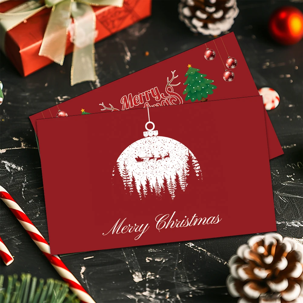 

Набор пустых карточек для заметок, 24 шт., красные рождественские скретч-карты Happy, скретч-карточка 2026 праздничного сюрприза, украшения для вечеринок, подарочные карты своими руками