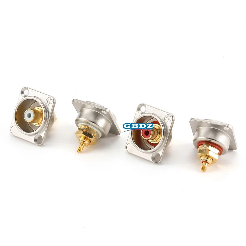 1-50 PCS Type D Female RCA Panel Mount  Socket Connector Lotus RCA base NF2D-2 NF2D-9 Audio and Video DVD PlayerJack Connector