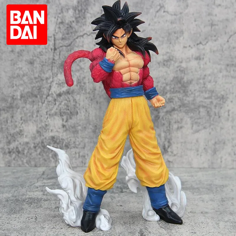 BANDAI 30cm Dragon Ball Gt Gloomy Bear Super Saiyan 4 Son Goku Anime Figure Model Computer Case Ornaments Gift Toys Collectible