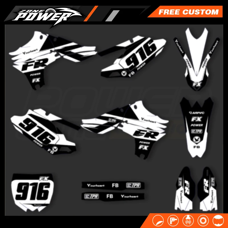 

Powerzone New Style Full Set Motorcycle Fairing Graphic Decals Sticker Kits For Yamaha YZF450 YZ 450F 2010 2011 2012 2013