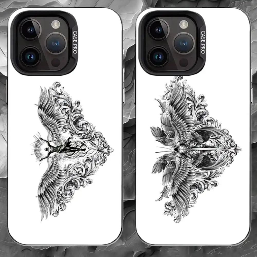 

D-Dark Angelfallen angels Phone Case For iPhone 17 16 15 14 13 12 11 Pro Max Plus Silver Matte Black Cover