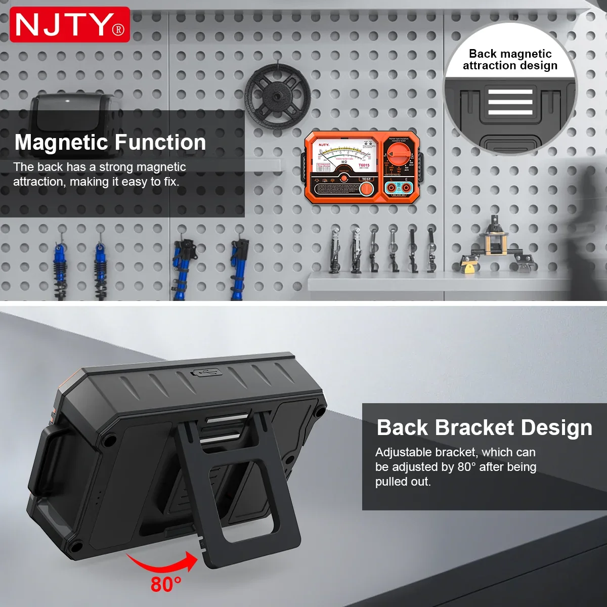 

Новая модель измерителя сопротивления изоляции NJTY T6015 указательного типа для определения напряжения переменного/постоянного тока в 2026 году, 2000 МОм, с USB-зарядкой