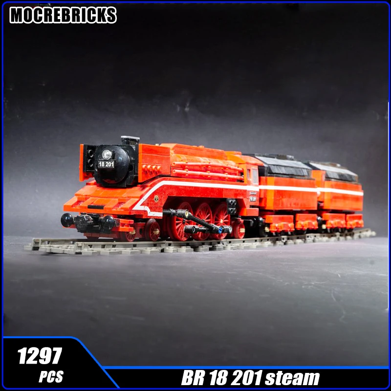 

City Passenger Freight Train BR 18 201 Steam Locomotive Model Railway Head Assembly Model Brick Toy Gifts