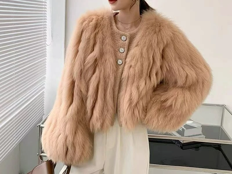 

Меховая куртка женская короткая, осень-зима 2022, новое универсальное толстое пальто на пуговицах
