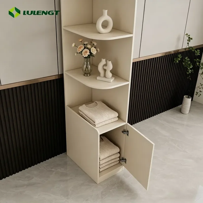 Modern home storage cabinet, waterproof and rust-proof home cabinet, curved side cabinet