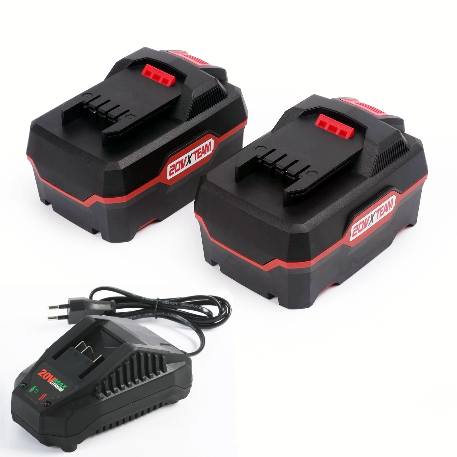 Two 20V 4.5Ah Akku, One 2.4A Fast Charger for Parkside 20V Team Cordless Power Tool for for PAP 20 A3, PAP 20 B3, PAPS 208 A1