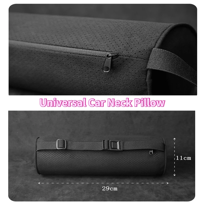 

Universal Car Neck Pillow Alcantara Suede Circular Headrests Mounted Cervical Spine Protection Pillow for Tesla Benz Audi BMW