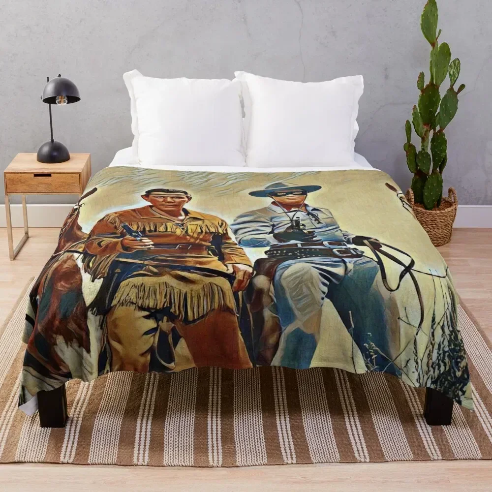 

The Lone Ranger & Tonto, Silver & Scout Throw Blanket Decorative Soft Throw Blanket for Couch Sofa