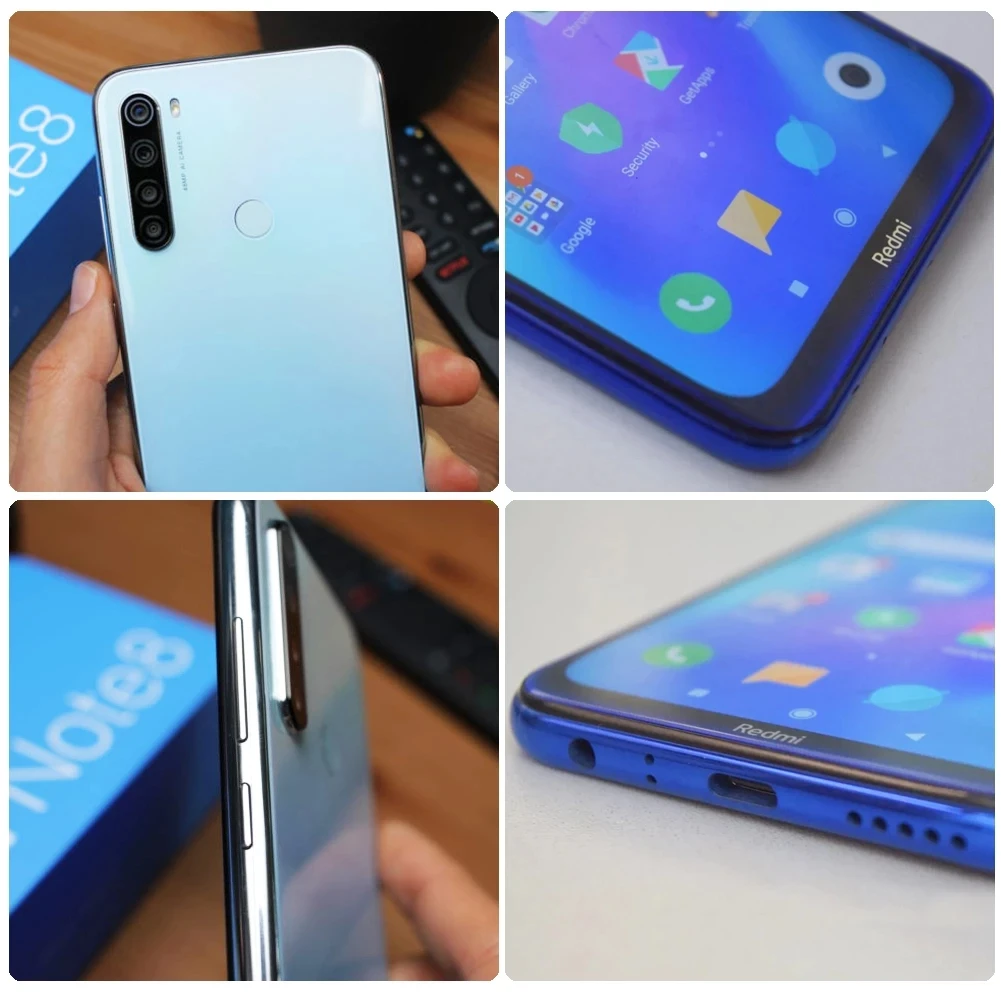 البرامج الثابتة العالمية للهاتف الذكي Xiaomi Redmi Note 8 الأصلية مع حافظة هاتف أندرويد الأصلية بقدرة 4000 مللي أمبير في الساعة بطارية رباعية Cmaera