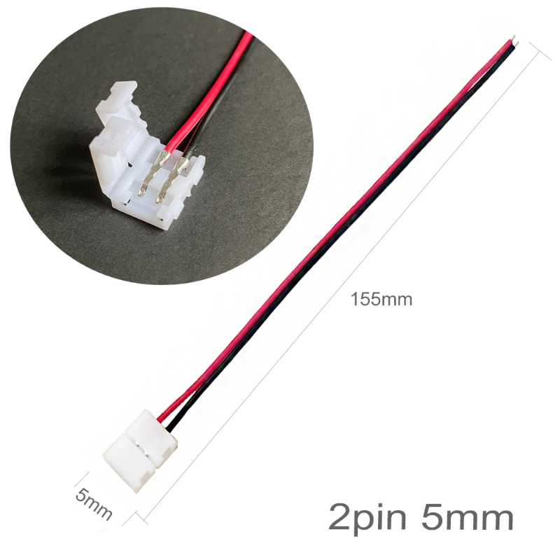 LEDライトテープ シングルヘッドコネクタ 2/3/4/5/6ピン LEDストリップコネクタ 8mm 10mm 12mm 2835 3528 5050 5730 5630 SMD LEDストリップ用