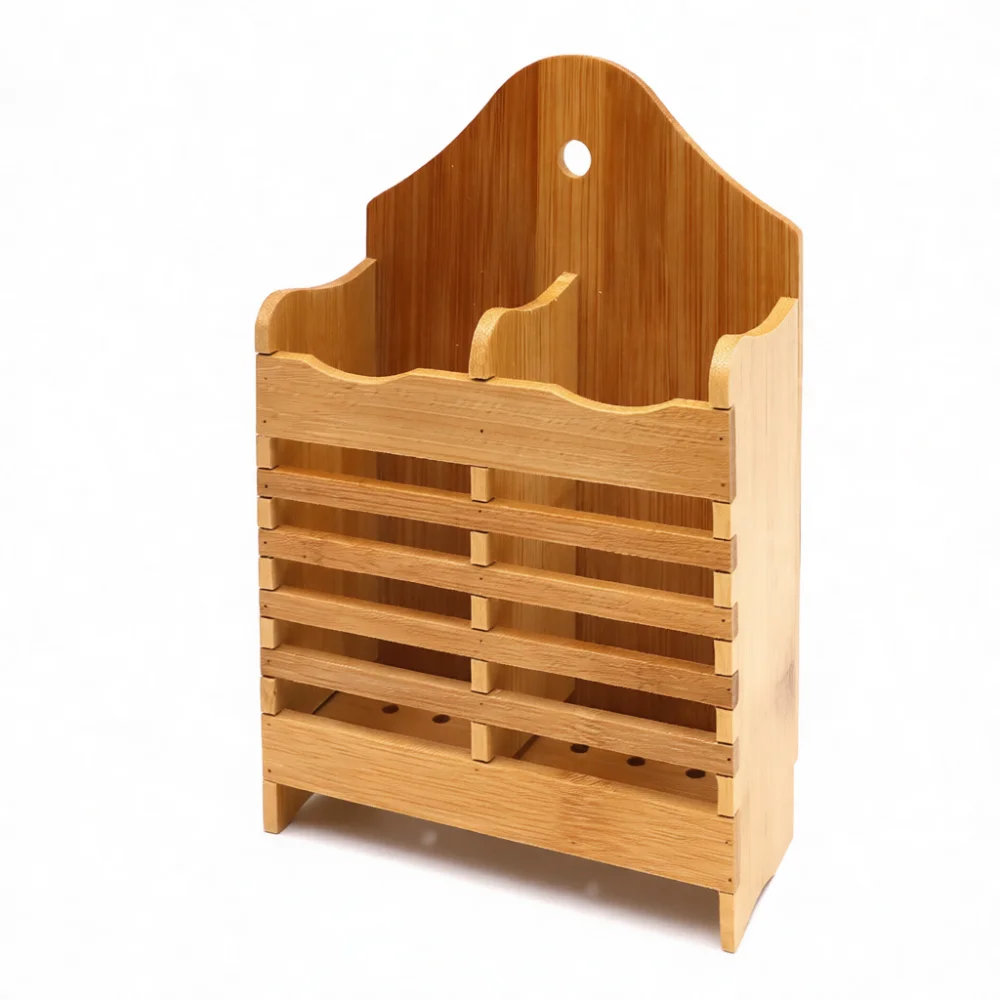 Commercial Kitchen Utensil Storage - Wytrzymały bambusowy ociekacz na sztućce, montowany