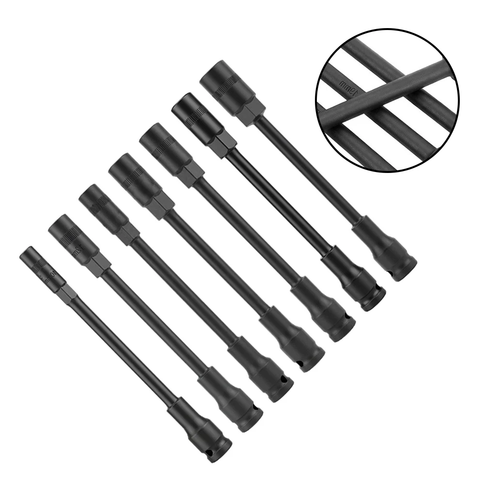 1pc 200mm Extended Thin-Wall Socket 1/2 Inch Drive Extra Long Wrench Socket For Electric Wrench Air Pneumatic Repair Tools