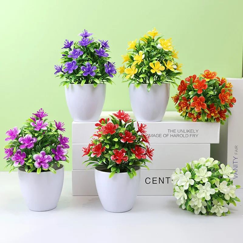 1 قطعة الزهور الاصطناعية خمس أوراق البرقوق الصغيرة أصائص زرع شجرة يمكن وضعها في الداخل وفي الهواء الطلق مناسبة للديكور المنزل #3