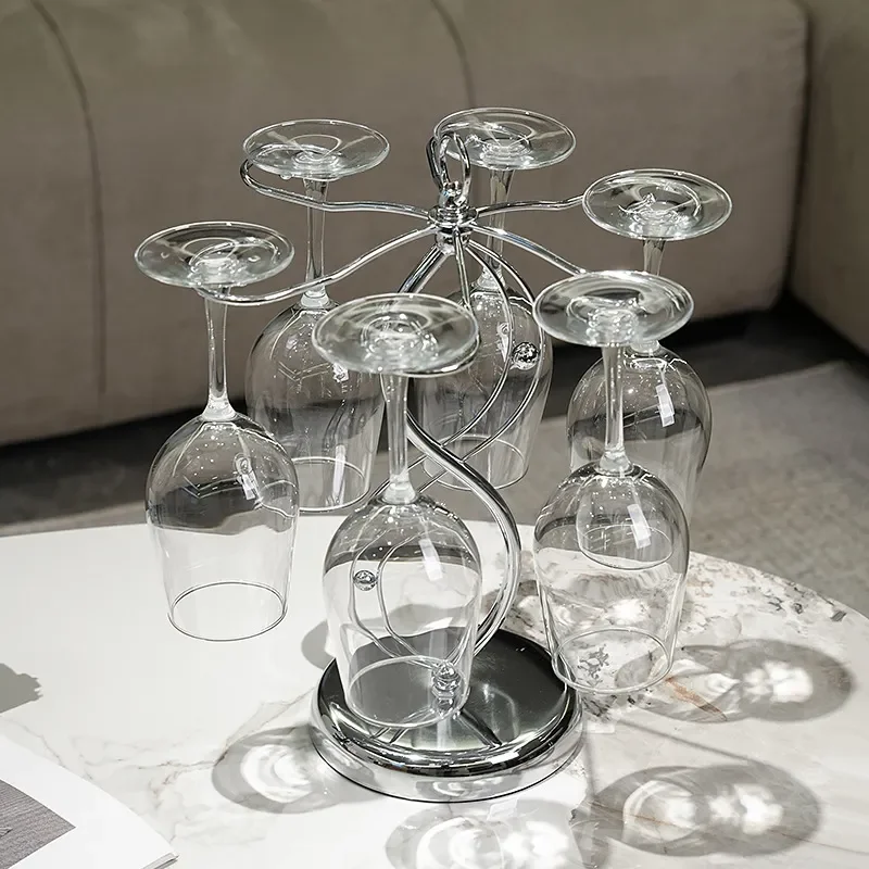 Light Luxury Wrought Iron Wine Glass Rack Home Jewelry Goblet Holder Restaurant Wine Cabinet Decoration Ornament Display