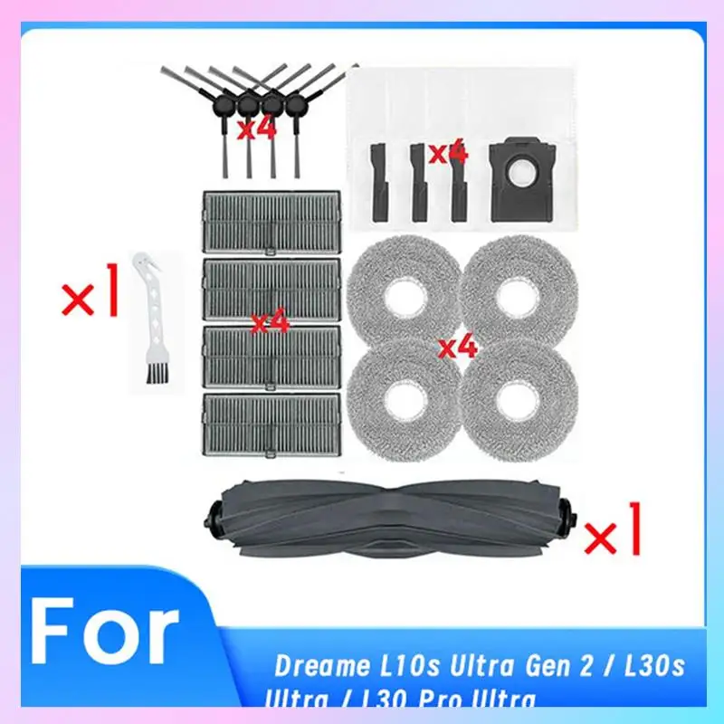ABRG-For Dreame L10s Ultra Gen 2 / L30s Ultra / L30 Pro Ultra Robot Vacuum فرشاة جانبية رئيسية ممسحة تصفية أكياس الغبار