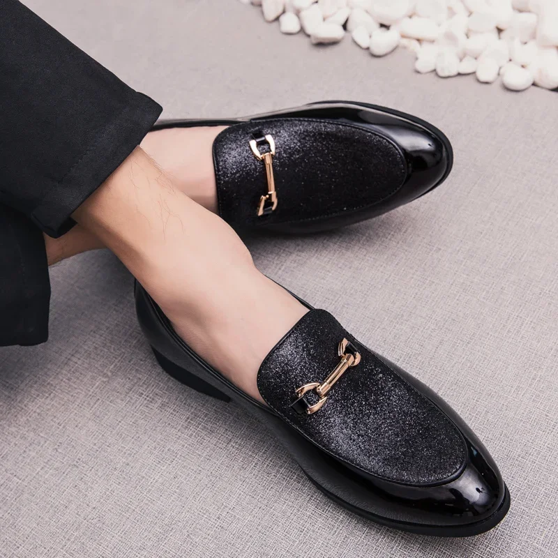 Fashion Pointed Toe business Dress Shoes Men Loafers Leather Oxford Shoes for Men Formal Mariage slip on Wedding party Shoes k3