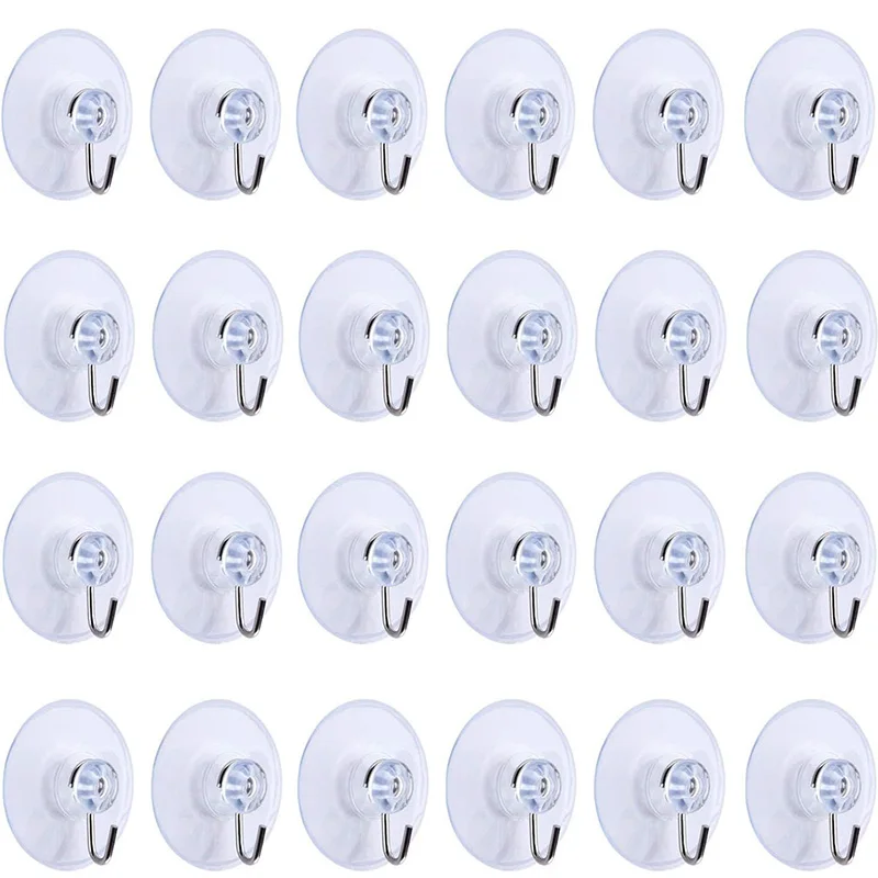 5/10Pcs Saugnapf Haken 20/30/50mm Klar Sucker Cup Sucker Haken Kleidung Mantel hängen Haken Für Küche Badezimmer – Detail 1