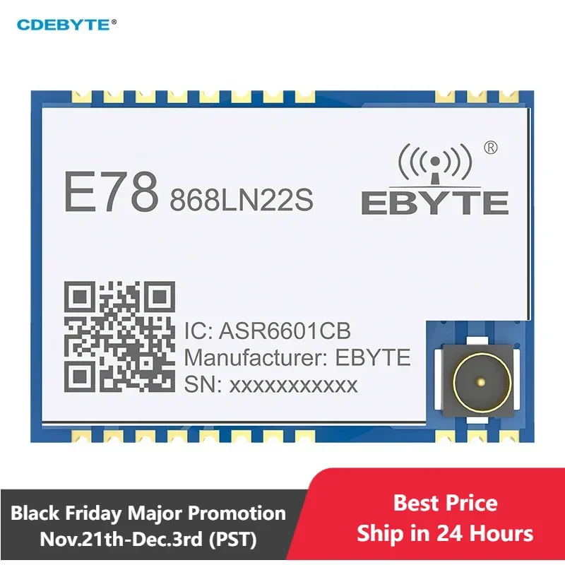 Ebyte E78-868LN22S(6601) ASR6601 LoRaWAN Node Module 868MHz 915MHz ABP OTAA SoC Long Range Small Size Low Power Transceiver