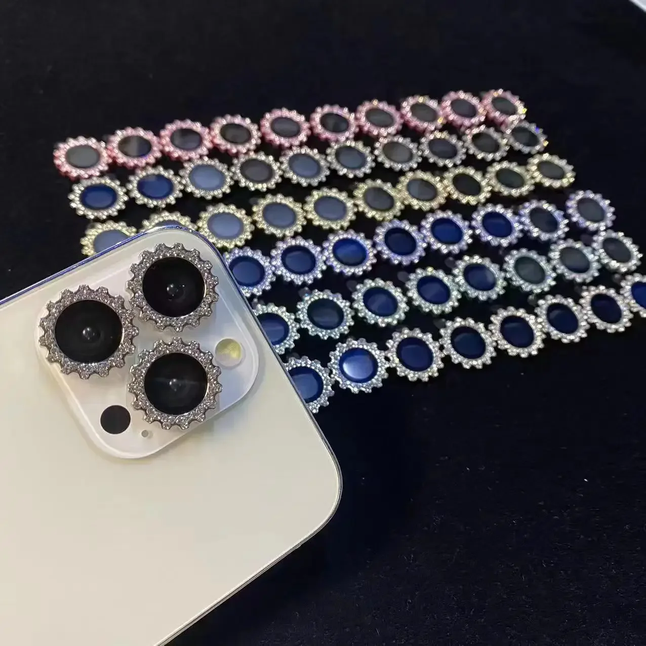 

2-3 шт., защитное стекло для объектива камеры с бриллиантами для iPhone 15ProMax 11Pro 14Plus 13pro 12Mini, защитный чехол для объектива камеры с полным покрытием