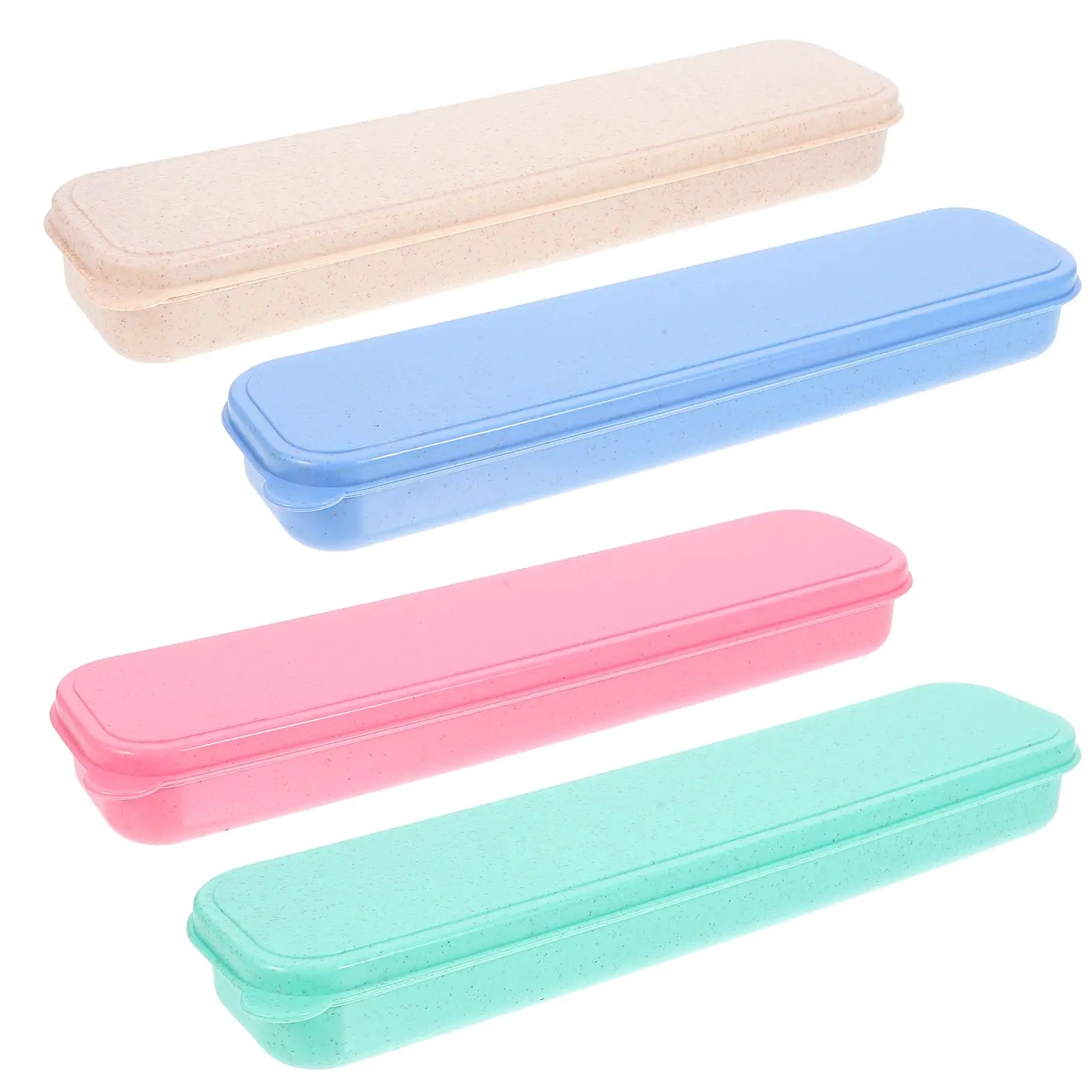 

Portable Tableware Storage Box 4 Pcs PP Material Lightweight Dustproof Waterproof Travel Accessories Case for Fork Spoon