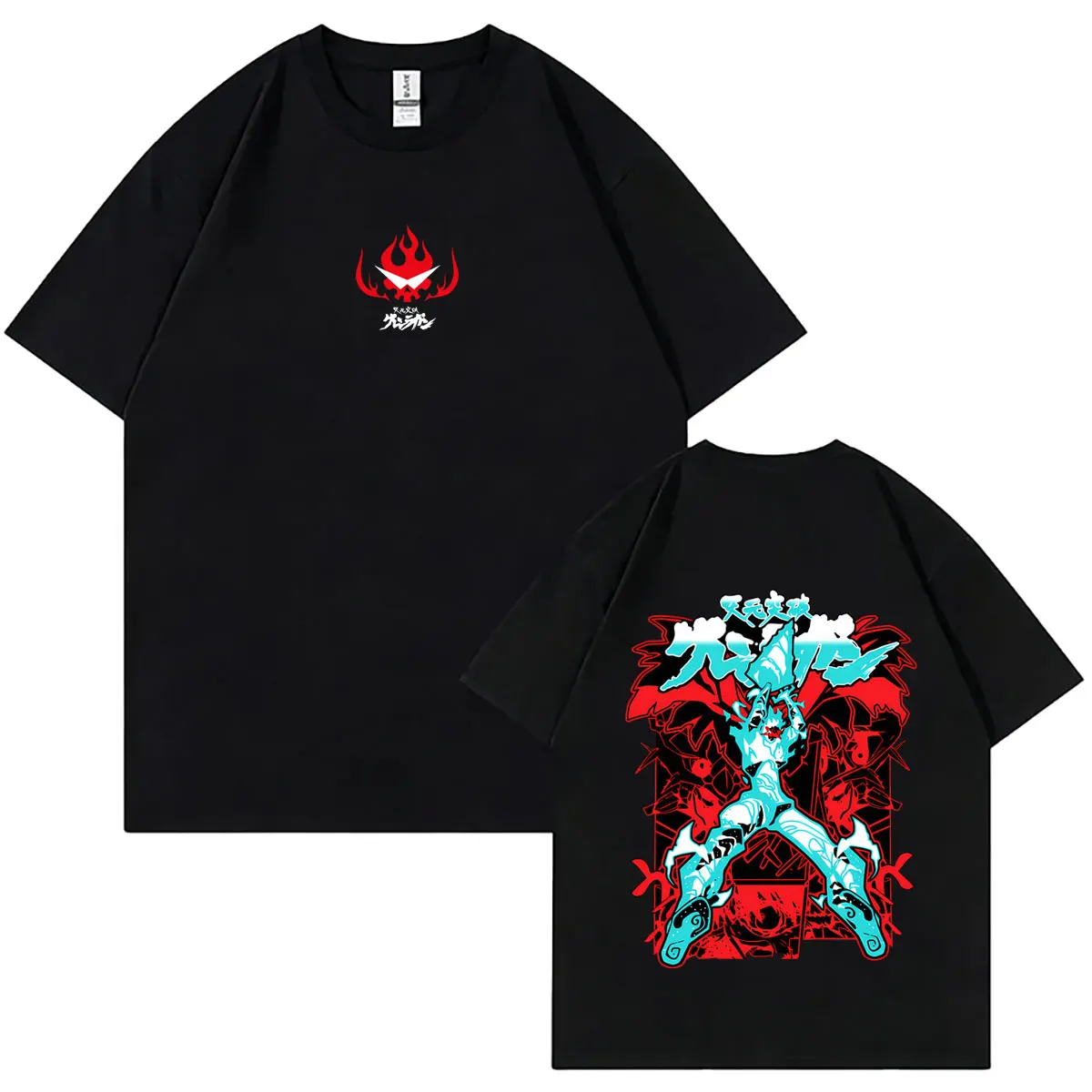 Anime Tengen Toppa Gurren Lagann Simon T-shirt Male Fashion Vintage Tshirt Streetwear Men Women Manga Casual Oversized T Shirts