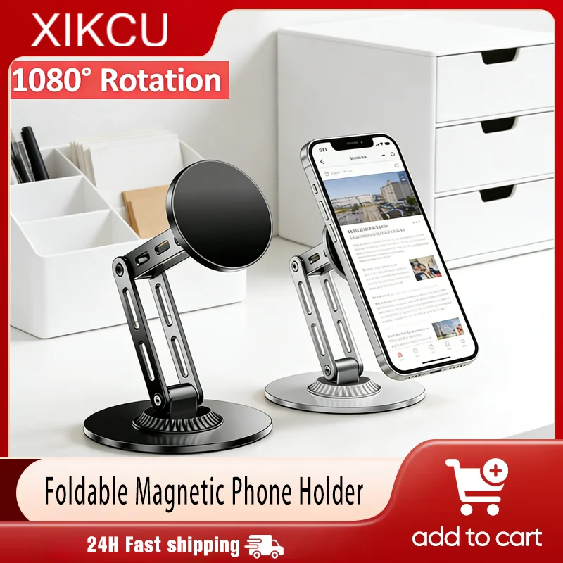 Magnetic Desk Phone Holder Stand Magnet Car Mount Smartphone GPS Mobile Cell Support in Car Bracket for iPhone 17 Samsung Xiaomi