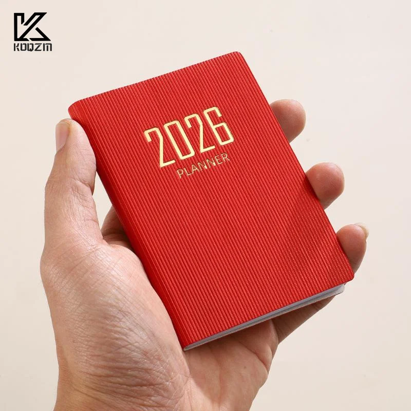 A7 2026 English Planner Book Mini Portable Pocket Daily Schedule Book Thin Weekly Calendar Journal Agenda
