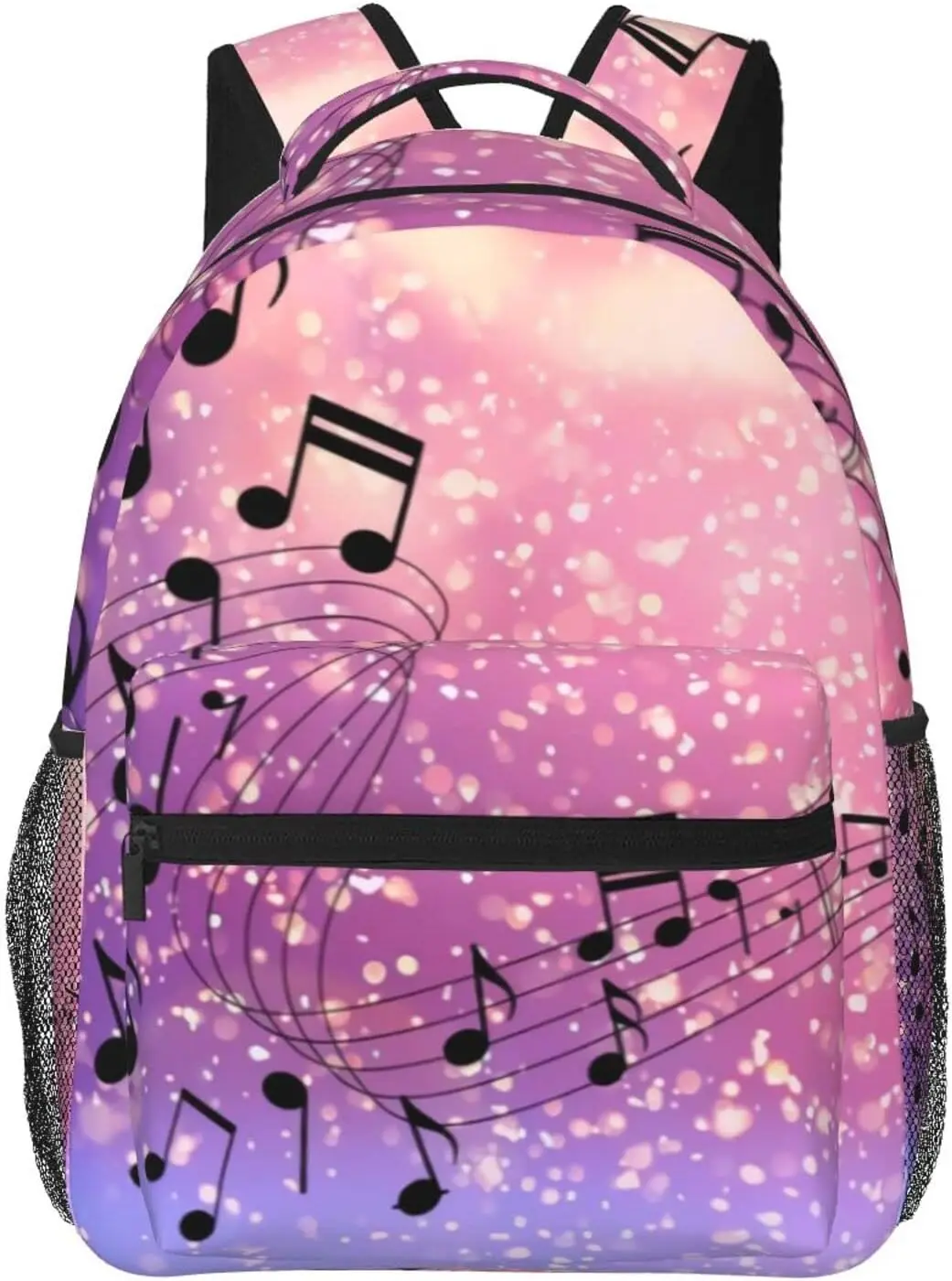 Music Note Backpack Adjustable Shoulder Strap Bookbag Casual Daypack Lightweight Backpack for Adults