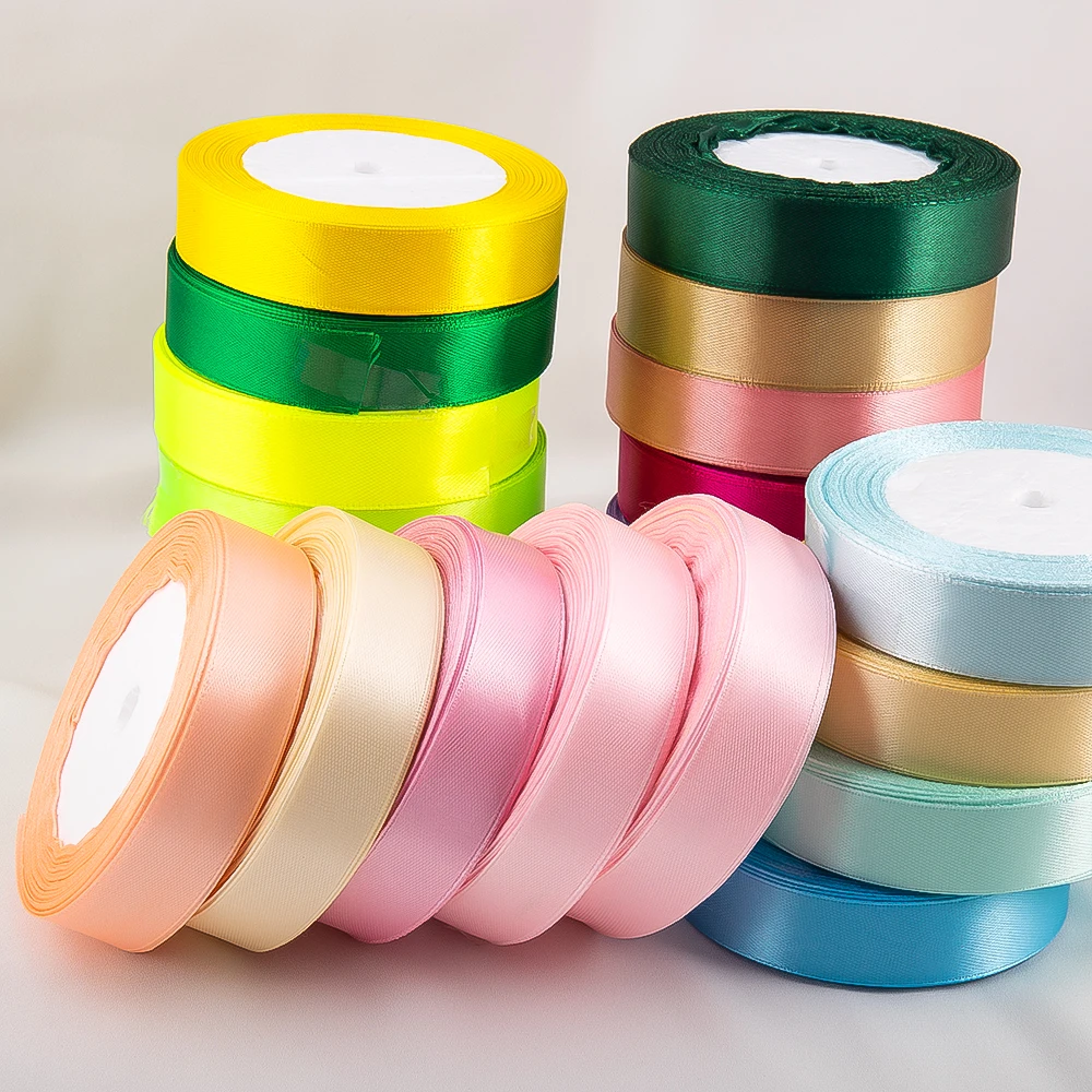 

22M/Roll 20mm Bright color scheme Ribbon For DIY Wedding Birthday Party Decorative Satin Ribbons Silk Satin Ribbons Wholesale