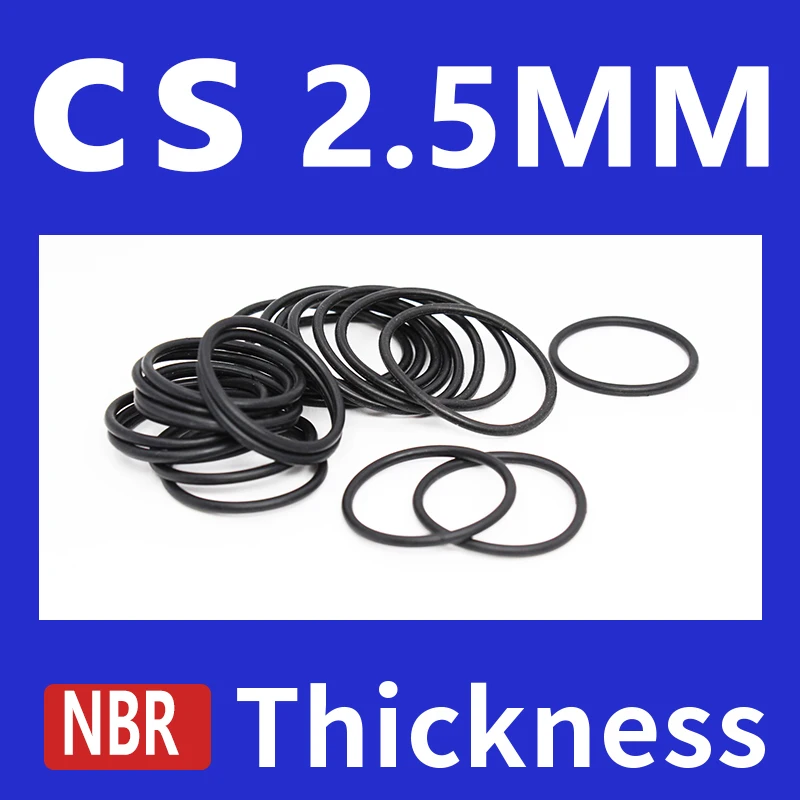 Thickness CS2.5mm Black NBR Nitrile Rubber O-rings Seals Gasket Washer Temperature Resistant Wear-resistant Oring