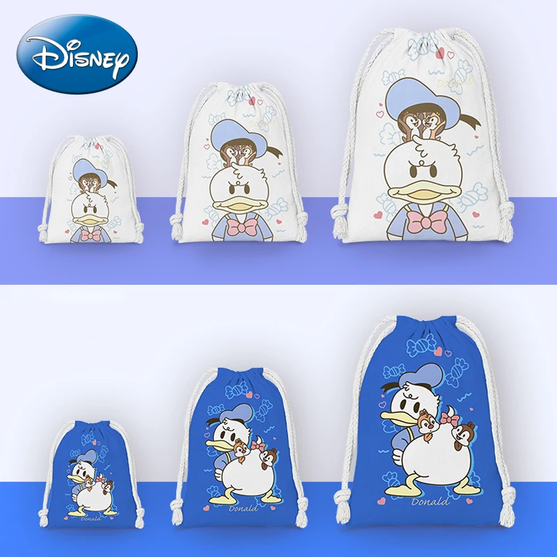 Disney Donald Daisy Duck Drawstring Bag Travel Toiletries Cosmetic Storage Bag Anime Plush Portable Handbag Foldable Gift Pouch