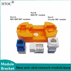 HTOC New Upgrade RJ45/RJ11/12 Universal Keystone Jack Punch Down Stand Wiring Tool Antiskid Module Holder