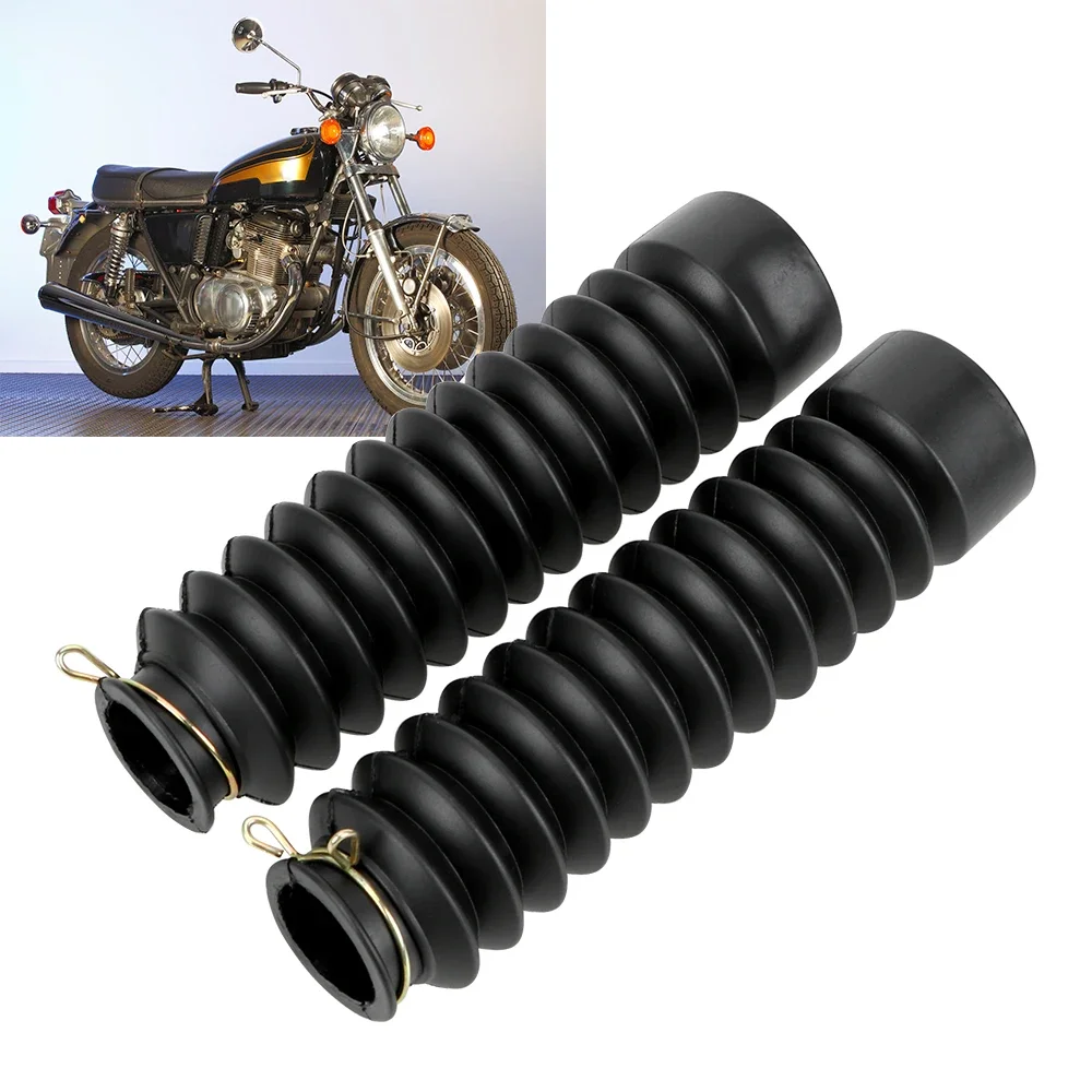 

2Pcs Motorcycle Dust Proof Sleeve Protector Damping Rubber Front Fork Shock Absorber Dust Cover Gaiters Gators Boots Universal