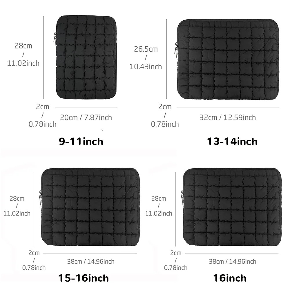 Funda acolchada para portátil de 14 pulgadas para dispositivos de 11-16 pulgadas, funda protectora impermeable suave a prueba de golpes para MacBook/iPad
