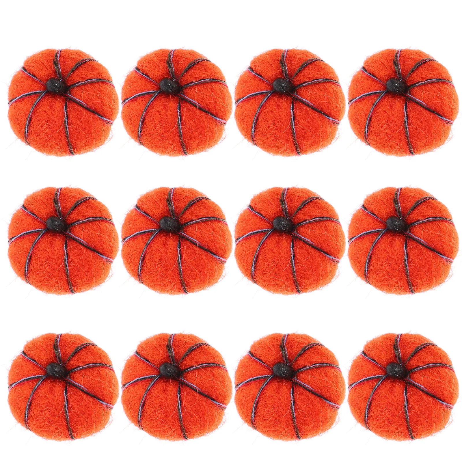 

12Pcs Wool Felt Pumpkin Hanging Ornaments Bright Festive Decor for Christmas Halloween Harvest Party Home Garden School Mall