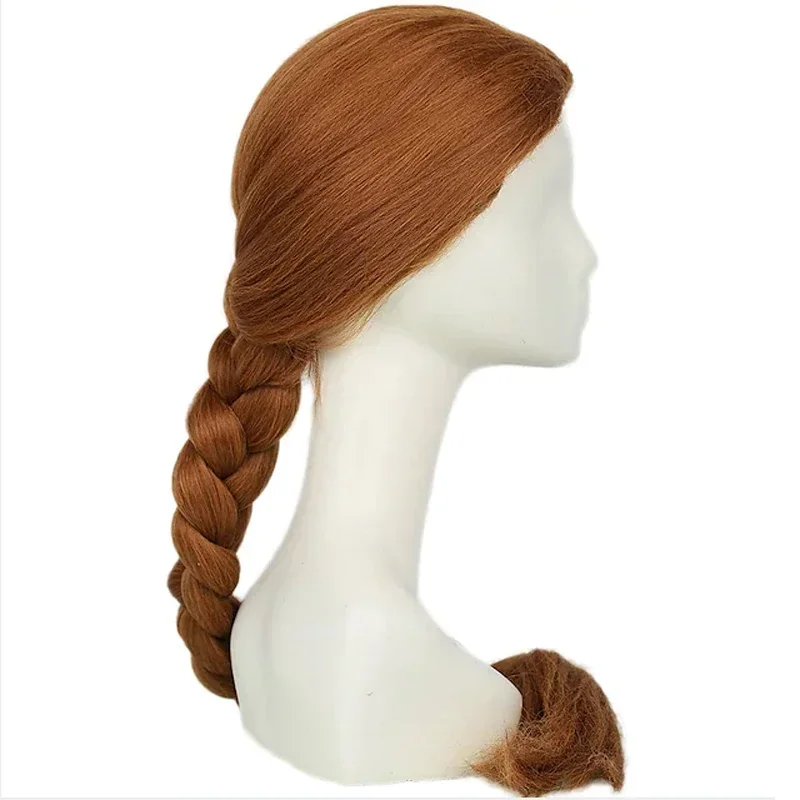 HAIRJOY الاصطناعية الشعر شريك الأميرة فيونا الباروكات طويلة جدا براون جديلة شعر مستعار تأثيري ملحق Coslive M17