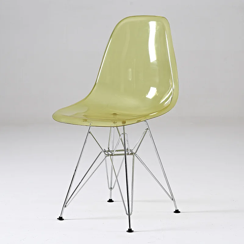 Simple Acrylic Dining Chair Modern Home Back Stool Negotiation Business Chair Transparent Plastic Stool Dining Room Furniture