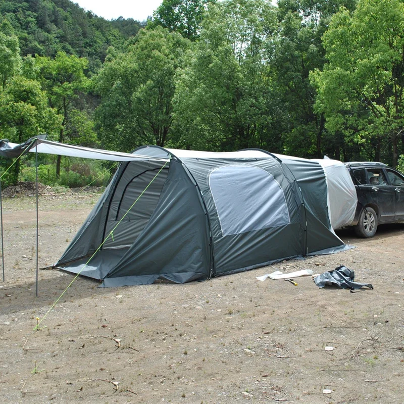 

For Upgraded SUV Car Rear Tent With Awning Tarp And Include One Pair Of Support Poles 5-8persons Outdoor Camping Tourist Equipme