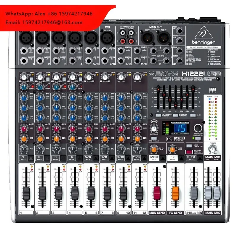 

Behringers X1222USB Live K-song Professional Effects 12-way Small Mixer With Sound Card Sound Console