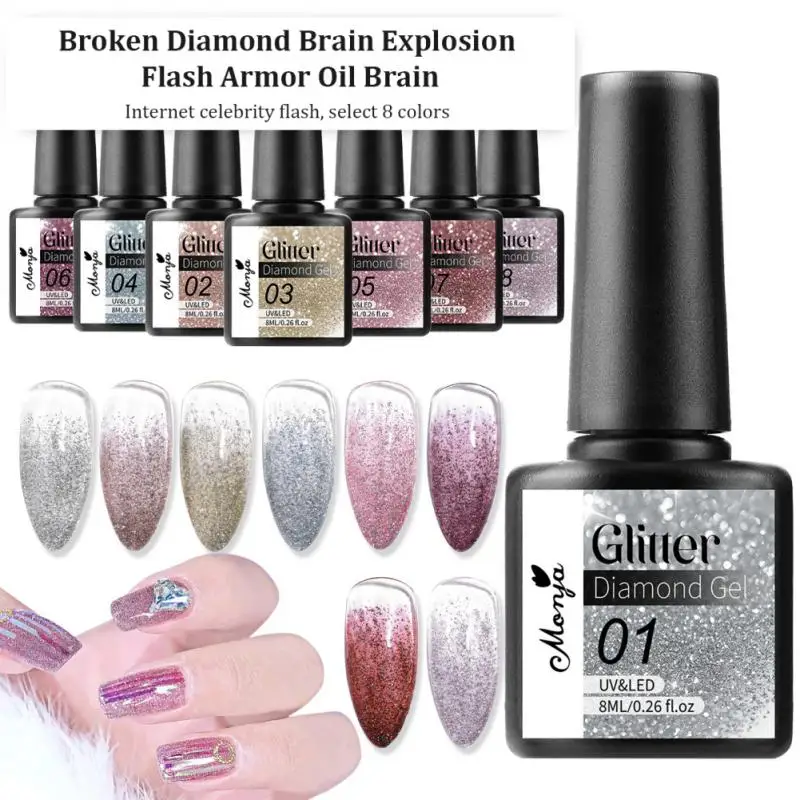 14g lakiery żelowy lakier do paznokci półtrwałe błyszczące świecące do Manicure artystyczny Design dekoracji UV podkład Top Coat paznokci