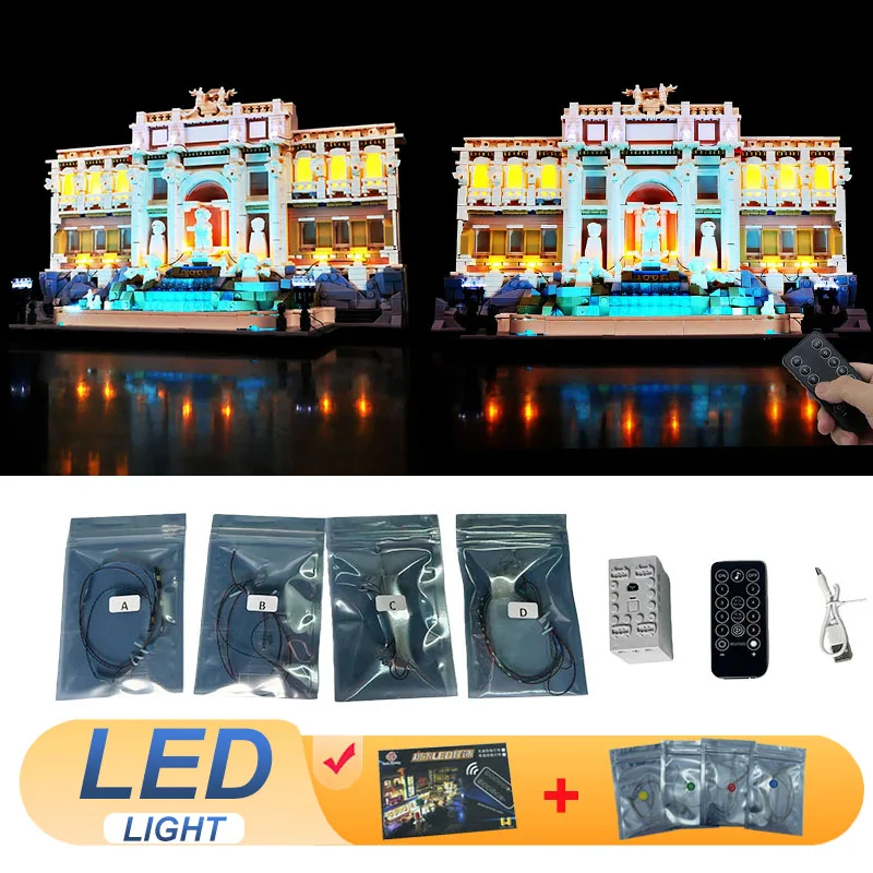 

LED Light Kit For LEGO 21062 Trevi Fountain Lamp DIY Toys Christmas Gift (Not Include Building Bricks Kits Sets Model)