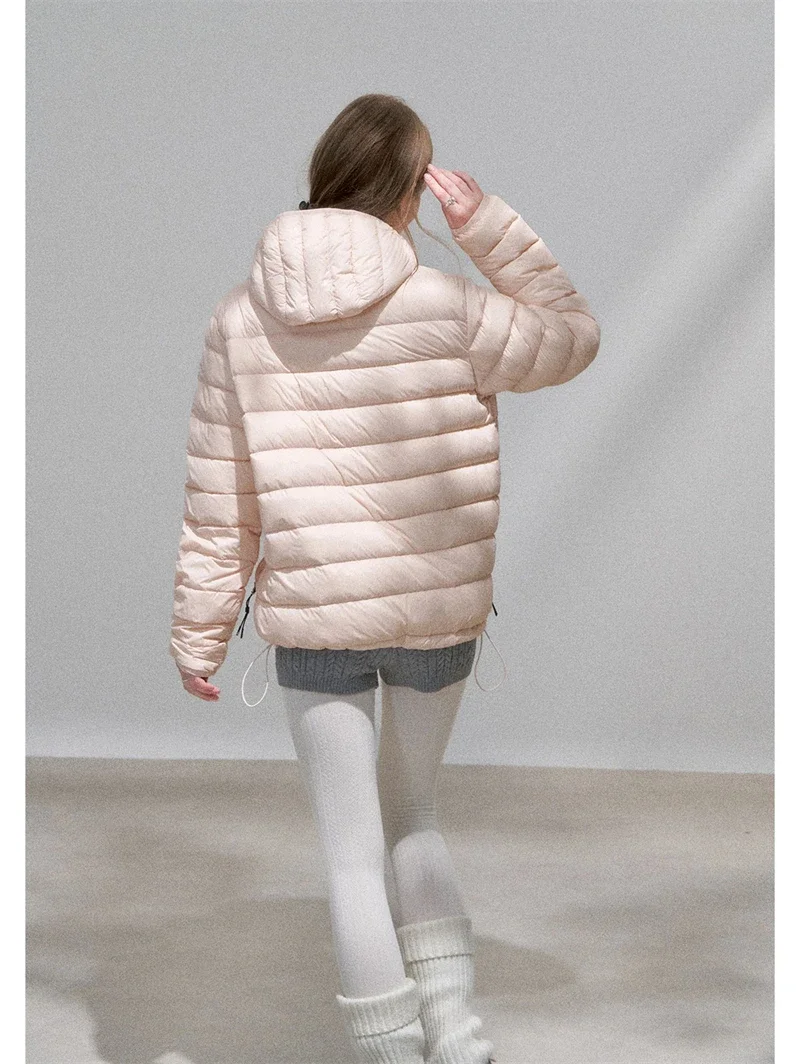 Lightweight Puffer Jacket Women Slim Fit Quilted Thin Winter Coat Hooded Casual Warm Inner Down Outerwear Cotton Parkas куртка