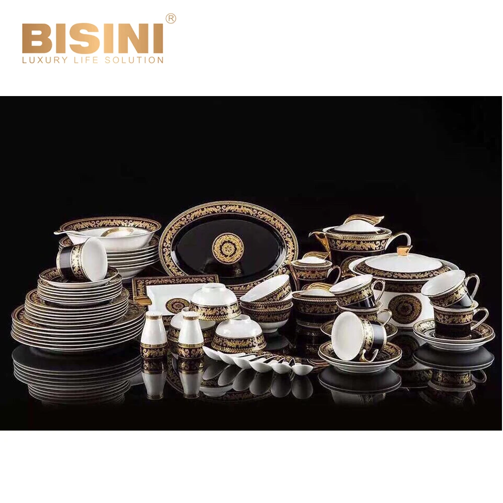 Luxury Bone China Dinnerware Set In 69 Pieces Porcelain Coffee Set And With Teapot