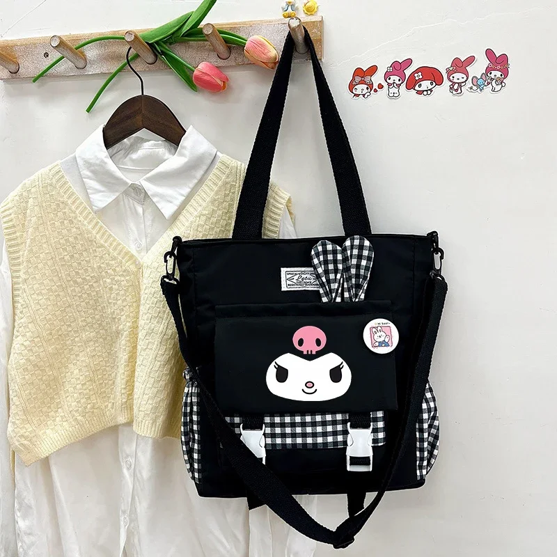 Hello Kitty Kuromi Canvas Women Handbags ShoulderBags Nylon Ladies Tote Messenger Bag Teenage Cross Body Bags Girls Satchels